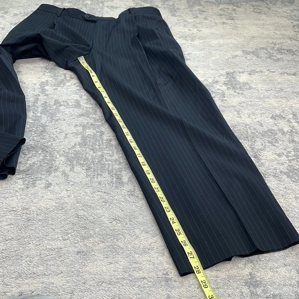 Joseph Abboud Black Pinstripe Suit Business Formal Wool Sz 42S Jacket 36 Pants